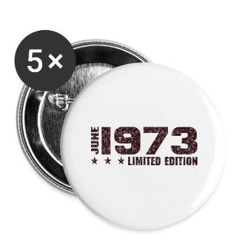 50. Geburtstag Juni 1973 Limited Edition Geschenk - Buttons groß 56 mm (5er Pack) - Weiß - Vorne
