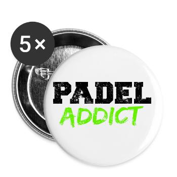 Padel-Süchtiger - Buttons groß 56 mm (5er Pack) - Weiß - Vorne