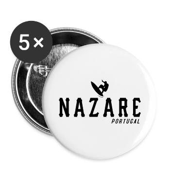 Nazare Surfer Portugal - Buttons large 2.2''/56 mm (5-pack) - white - Front