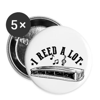 Französische Harfinisten und Harmonikaspieler - Buttons groß 56 mm (5er Pack) - Weiß - Vorne