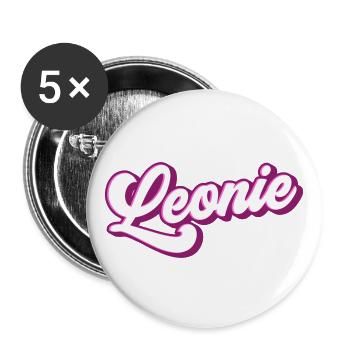Leonie | Farben änderbar - Buttons groß 56 mm (5er Pack) - Weiß - Vorne