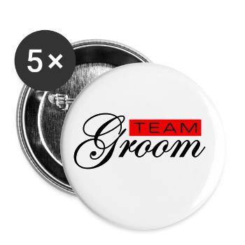 Team Groom Wedding - Buttons large 2.2''/56 mm (5-pack) - white - Front