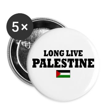 Long live palestine - Buttons large 2.2''/56 mm (5-pack) - white - Front