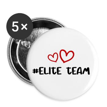 Amour du cœur de l’équipe d’élite - Lot de 5 grands badges (56 mm) - blanc - Devant