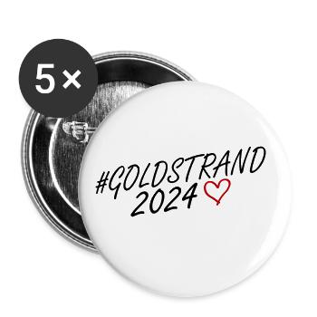 Golden Sands 2024 Heart Trip - Buttons large 2.2''/56 mm (5-pack) - white - Front