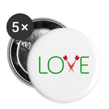 Darts Dart Love - Buttons groß 56 mm (5er Pack) - Weiß - Vorne