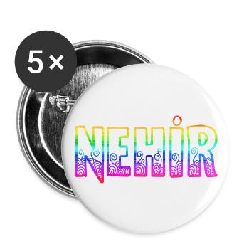 Nehir RS Arc-en-ciel - Lot de 5 grands badges (56 mm) - blanc - Devant
