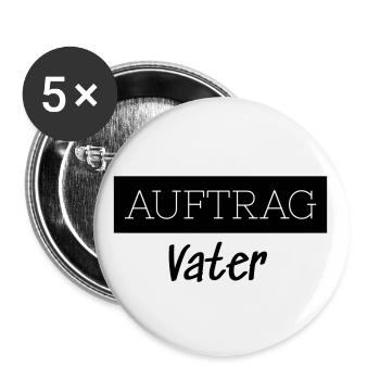 Commander Père Famille Cadeau Drôle - Lot de 5 grands badges (56 mm) - blanc - Devant