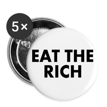 Eat the rich - Lot de 5 grands badges (56 mm) - blanc - Devant