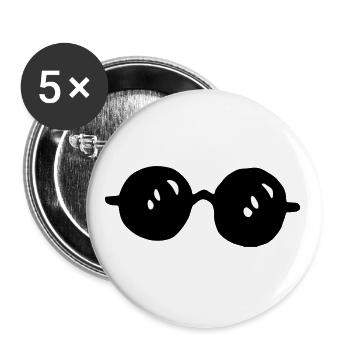 Lunettes de soleil grandes / lunettes de soleil - grandes - rondes - Lot de 5 grands badges (56 mm) - blanc - Devant