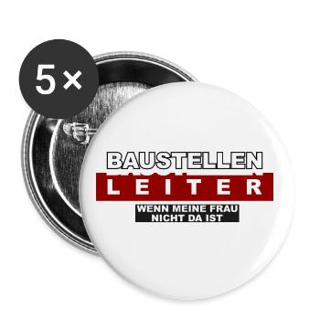 Baustellen Leiter - Buttons groß 56 mm (5er Pack) - Weiß - Vorne
