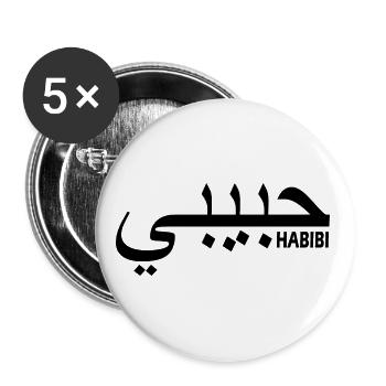 HABIBI - Lot de 5 grands badges (56 mm) - blanc - Devant
