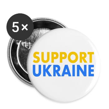 Support ukraine - Buttons large 2.2''/56 mm (5-pack) - white - Front