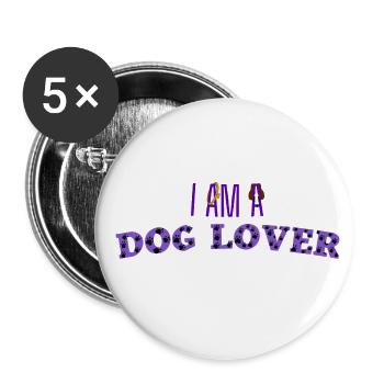 Je suis un amoureux des chiens - Lot de 5 grands badges (56 mm) - blanc - Devant
