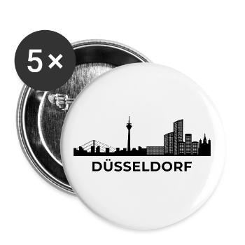 Düsseldorf City Skyline City Germany Deutschland - Buttons groß 56 mm (5er Pack) - Weiß - Vorne