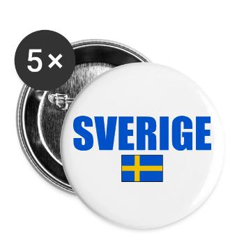 Sverige - Lot de 5 grands badges (56 mm) - blanc - Devant