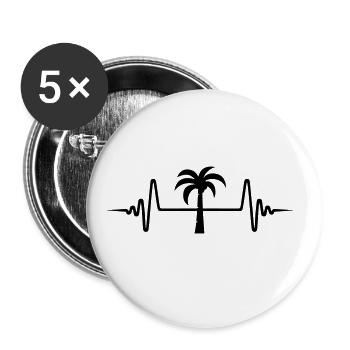 palme Puls - Buttons groß 56 mm (5er Pack) - Weiß - Vorne