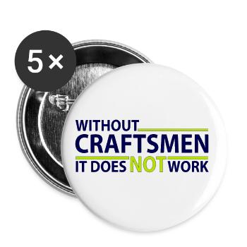 Without Craftsmann - without craftsman - Buttons large 2.2''/56 mm (5-pack) - white - Front