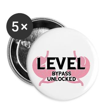 Magenoperation Design für Magenbypass Patient - Buttons groß 56 mm (5er Pack) - Weiß - Vorne