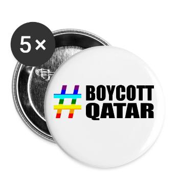 Boycott Qatar Sayings Rainbow - Buttons large 2.2''/56 mm (5-pack) - white - Front