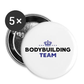 Équipe de musculation - Lot de 5 grands badges (56 mm) - blanc - Devant