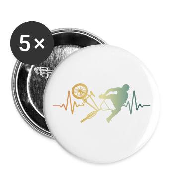 Heartbeat BMX Pulse ECG - Buttons large 2.2''/56 mm (5-pack) - white - Front