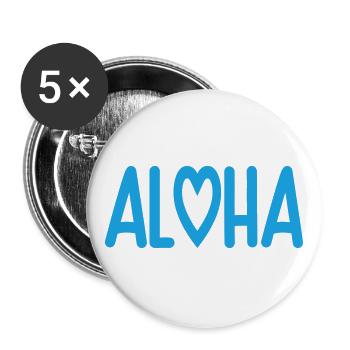 Aloha Heart Love | Color changeable - Buttons large 2.2''/56 mm (5-pack) - white - Front