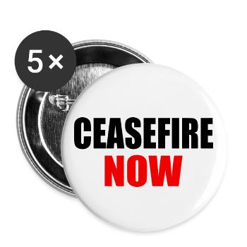 Ceasefire now - Buttons large 2.2''/56 mm (5-pack) - white - Front