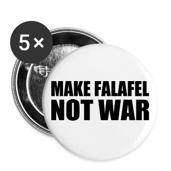 Make falafel not war - Buttons large 2.2''/56 mm (5-pack) - white - Front