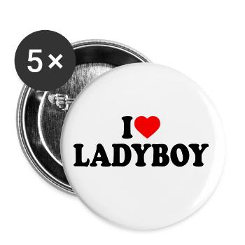 I love ladyboy - Buttons groß 56 mm (5er Pack) - Weiß - Vorne