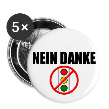 Ampel nein dank - Buttons groß 56 mm (5er Pack) - Weiß - Vorne