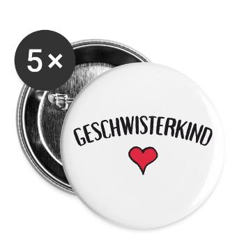T-shirt cœur de frère et sœur - Lot de 5 grands badges (56 mm) - blanc - Devant