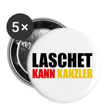 Laschet kann kanzler - Buttons groß 56 mm (5er Pack) - Weiß - Vorne