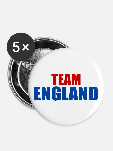 England - Buttons groß 56 mm (5er Pack) - Weiß