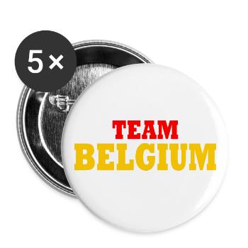 Belgien - Buttons groß 56 mm (5er Pack) - Weiß - Vorne