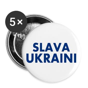 Slava ukraini - Buttons groß 56 mm (5er Pack) - Weiß - Vorne