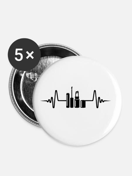 Make Up Kosmetik Puls - Buttons groß 56 mm (5er Pack) - Weiß
