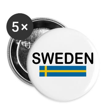 Suède - Lot de 5 grands badges (56 mm) - blanc - Devant
