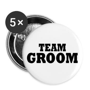 Team groom - Lot de 5 grands badges (56 mm) - blanc - Devant
