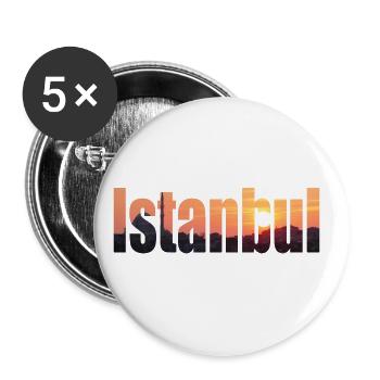 Istanbul ist eine Stadt auf zwei Kontinenten - Buttons groß 56 mm (5er Pack) - Weiß - Vorne