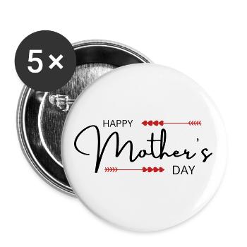 Happy Mother’s Day - Lot de 5 grands badges (56 mm) - blanc - Devant