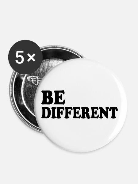 Be different - Buttons groß 56 mm (5er Pack) - Weiß