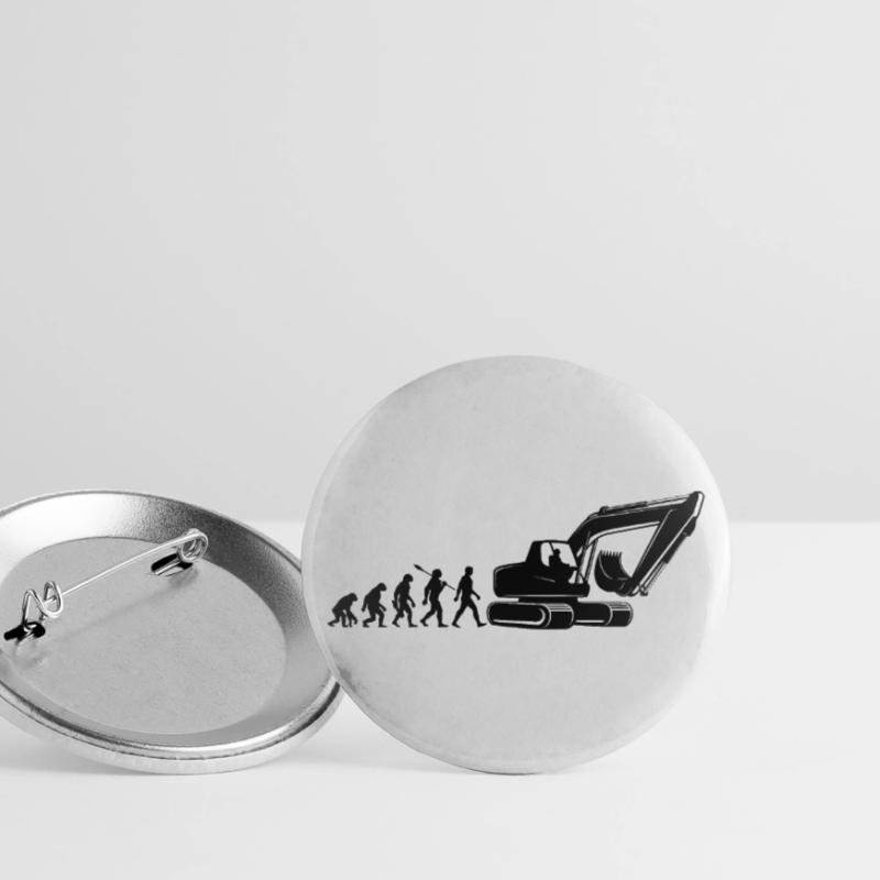 Evolution - driving an excavator - construction site, construction worker Buttons large 2.2''/56 mm (5-pack)