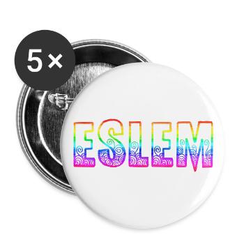 Eslem RS Arc-en-ciel - Lot de 5 grands badges (56 mm) - blanc - Devant