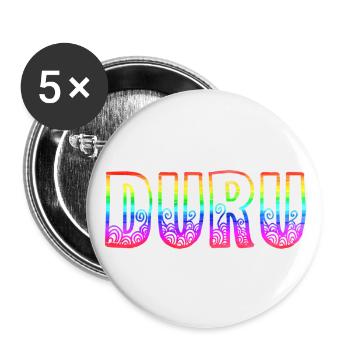 Duru RS Arc-en-ciel - Lot de 5 grands badges (56 mm) - blanc - Devant
