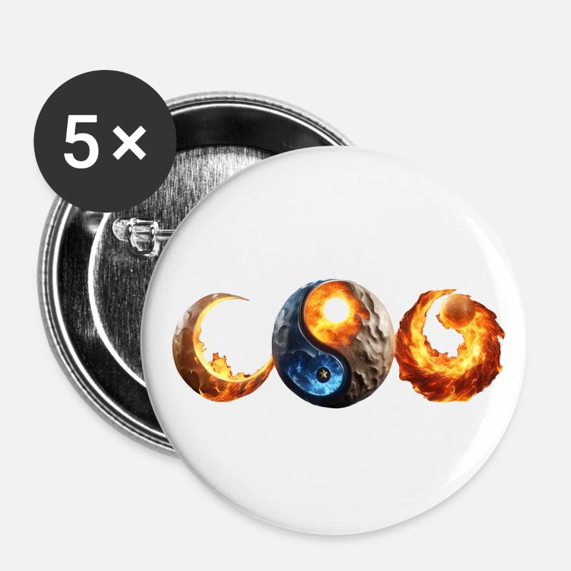 Planets on fire - Buttons large 2.2''/56 mm (5-pack) - white