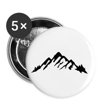 Mountains and forest, mountain - Buttons large 2.2''/56 mm (5-pack) - white - Front