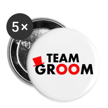 Team groom - Buttons groß 56 mm (5er Pack) - Weiß - Vorne