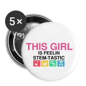 Professorin Steminist Designs für Equality Stem - Buttons groß 56 mm (5er Pack) - Weiß - Vorne