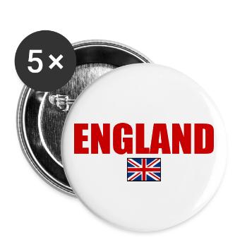 ENGLAND ENGLISCHE BRITISCHE FLAGGE - Buttons groß 56 mm (5er Pack) - Weiß - Vorne